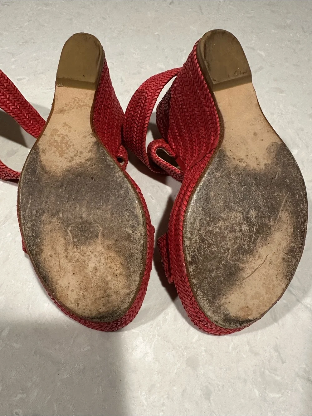 Stuart Weitzman Encore raffia espadrille wedges,woven texture gold-tone buckle